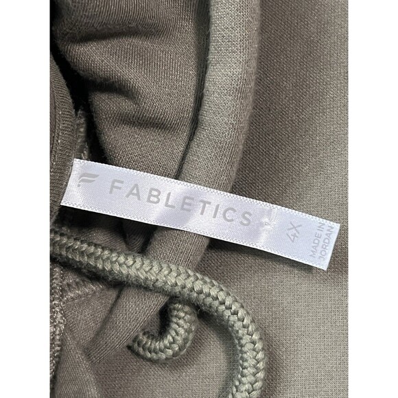 Fabletics Cozy Cropped Fleece Hoodie Women’s 4X Utility Green Athleisure Yoga - Picture 7 of 9